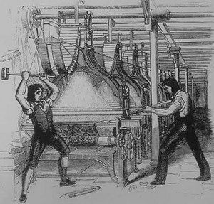 The Luddites smashing the looms