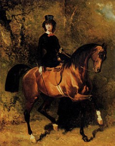 Woman riding sidesaddle