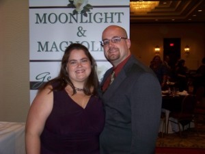 Kristi and her husband at the M&M conference for the Maggies announcements.