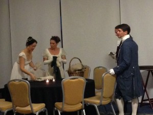 The professional Regency Dancers getting ready to teach the steps to the dances.