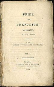 Original title page of Pride and Prejudice