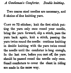 Gentleman's Comforter from Watts-Ladies' Knitting and Netting Book 1st series